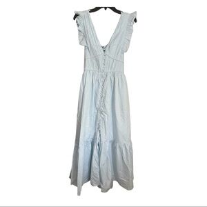 Blue V-Neck Backless Sundress for Cocktail
